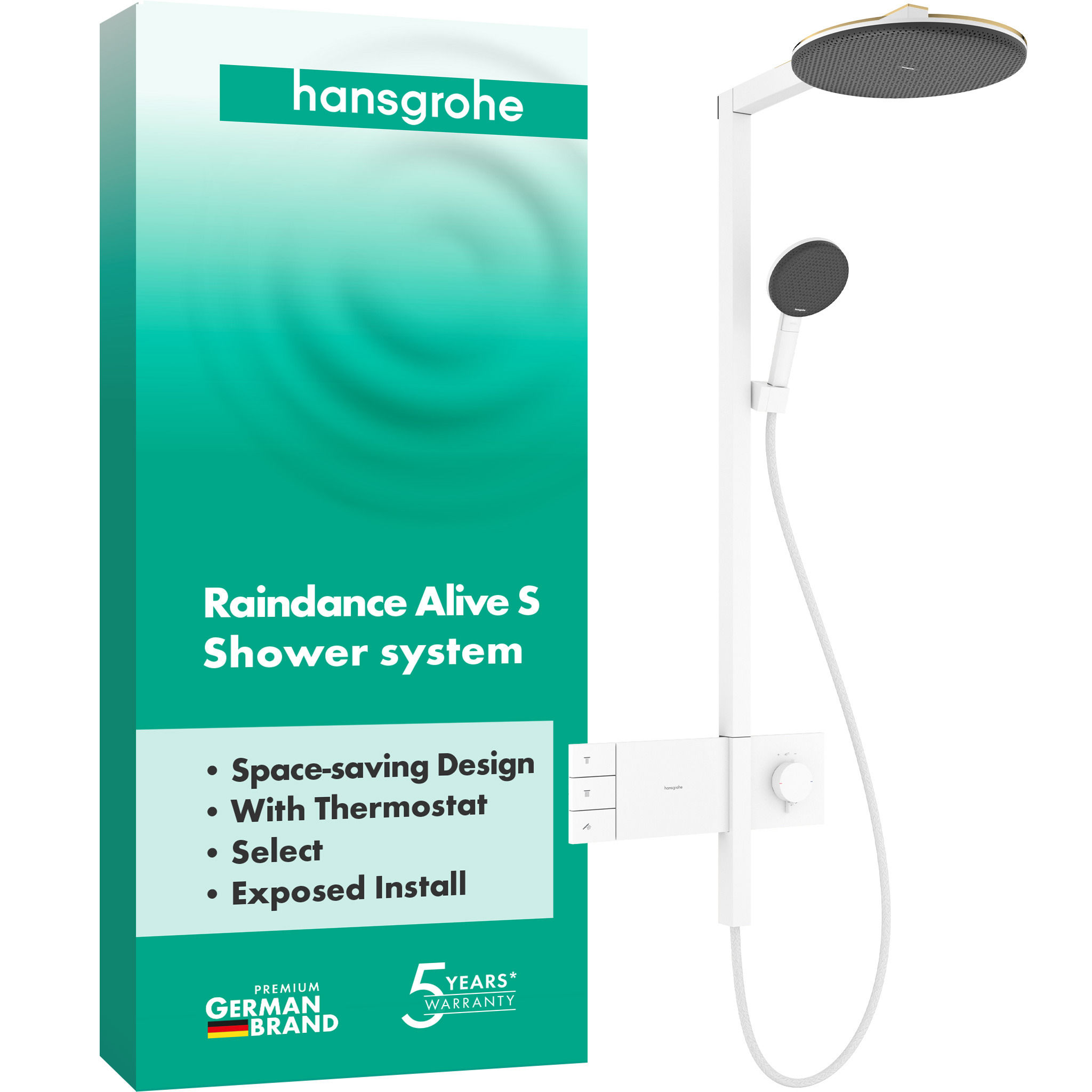Душова система hansgrohe Raindance Alive S 300 2jet з ShowerSelect Comfort, 24595700 білий матовий - зображення